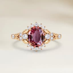 Bague Floral Saphir Padparadscha Ovale de 1,84ct