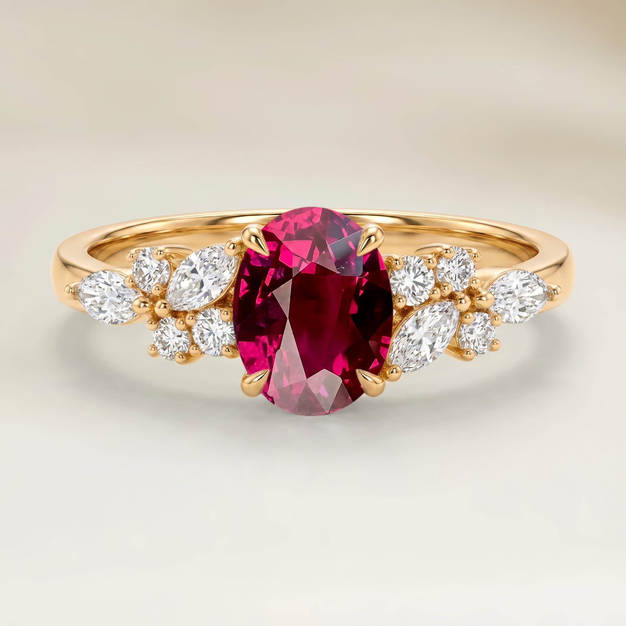 Bague Florale Rubis du Mozambique de 1,50ct image 2