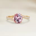Oval Pink Sapphire Solitaire Ring, 2.07ct