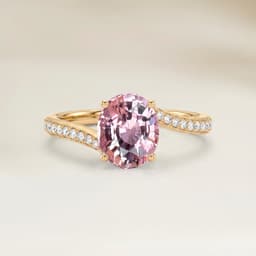 Bague Solitaire Saphir Rose Ovale de 2,07ct