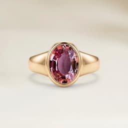Bague Solitaire Saphir Padparadscha Ovale de 1,84ct