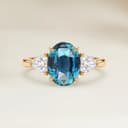 Bague Epaulée Saphir Teal Ovale de 2,01ct
