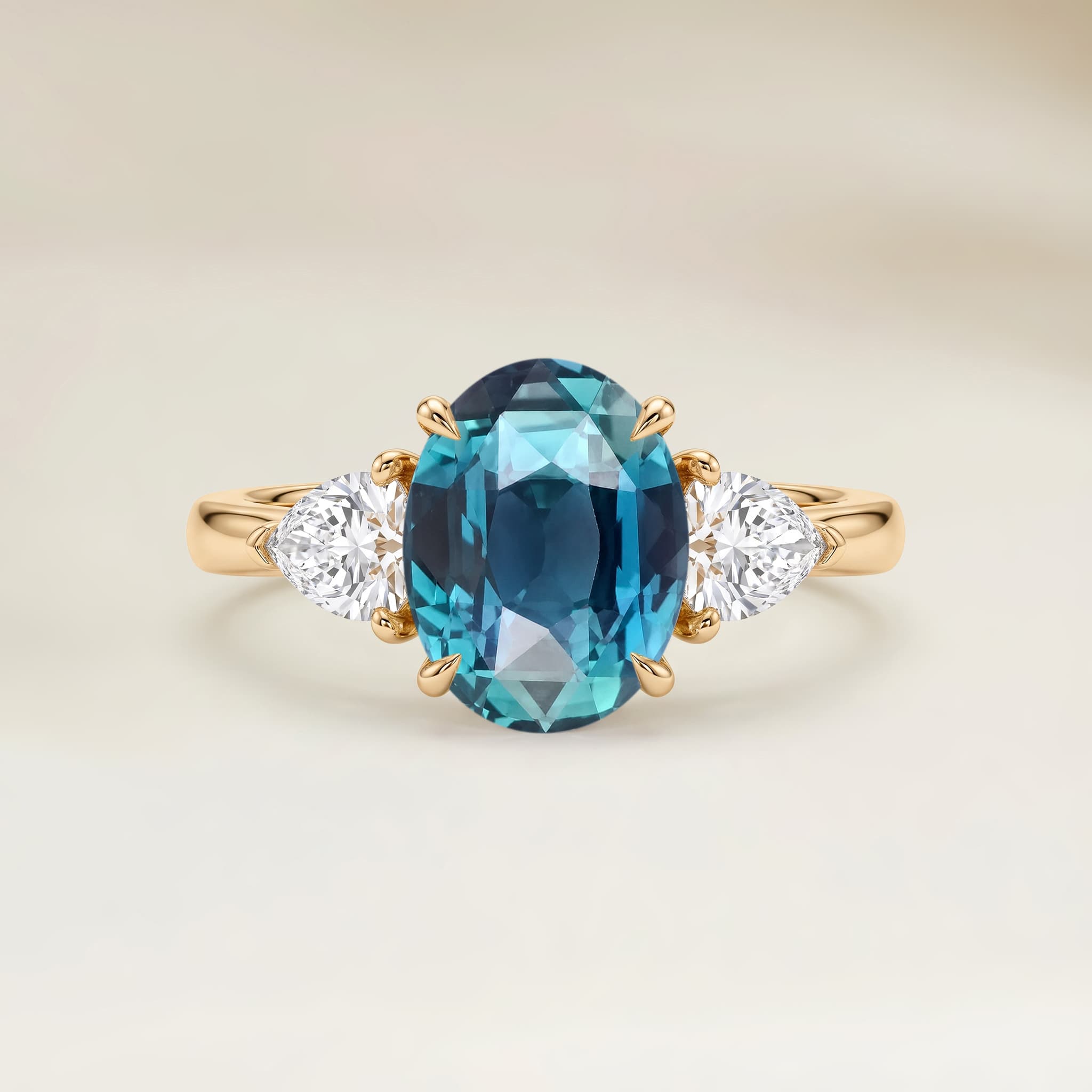 Bague Epaulée Saphir Teal Ovale de 2,01ct image 2