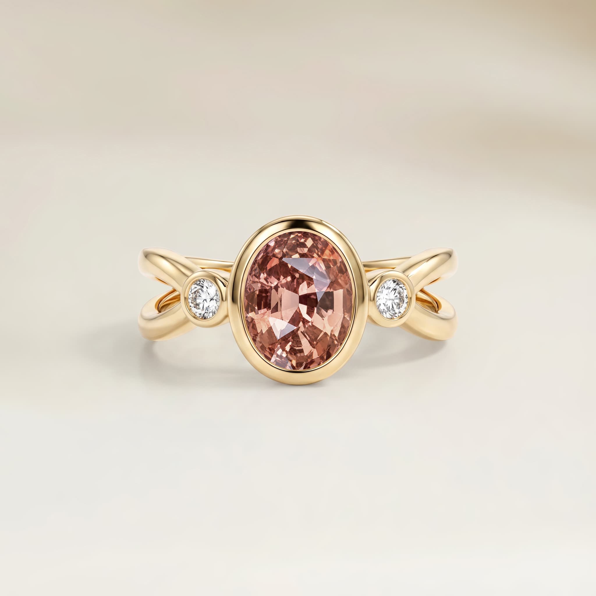 Bague Epaulé Saphir Ovale de 1,56ct
