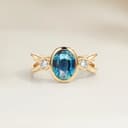 Bague Epaulée Saphir Teal Ovale de 2,01ct - Madagascar