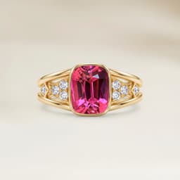 Bague Moderne Spinelle Rose Coussin de 2,02ct