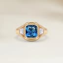 Bague Art Deco Saphir Teal Radiant de 1,11ct