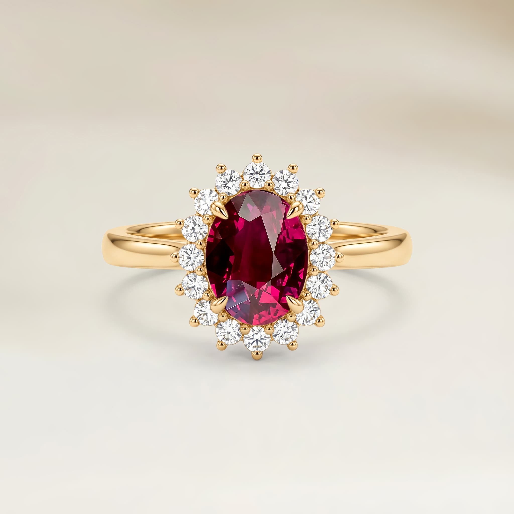 Bague Florale N°11 Rubis du Mozambique Ovale de 1,50ct