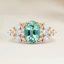 Bague Floral Tourmaline Verte Ovale de 1,02ct