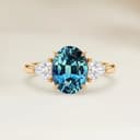 Bague Epaulée Saphir Teal Ovale de 1,56ct