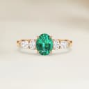 Bague Epaulé Emeraude de Zambie Ovale de 1,33ct