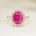 Bague Vintage Saphir Rose Ovale de 1,27ct