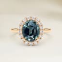 Bague Vintage Saphir Teal Ovale de 1,15ct
