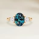 Bague Epaulée Saphir Teal Ovale de 1,67ct