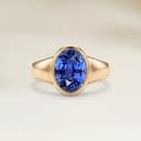 Bague Solitaire Saphir Bleu Ovale de 2,17ct