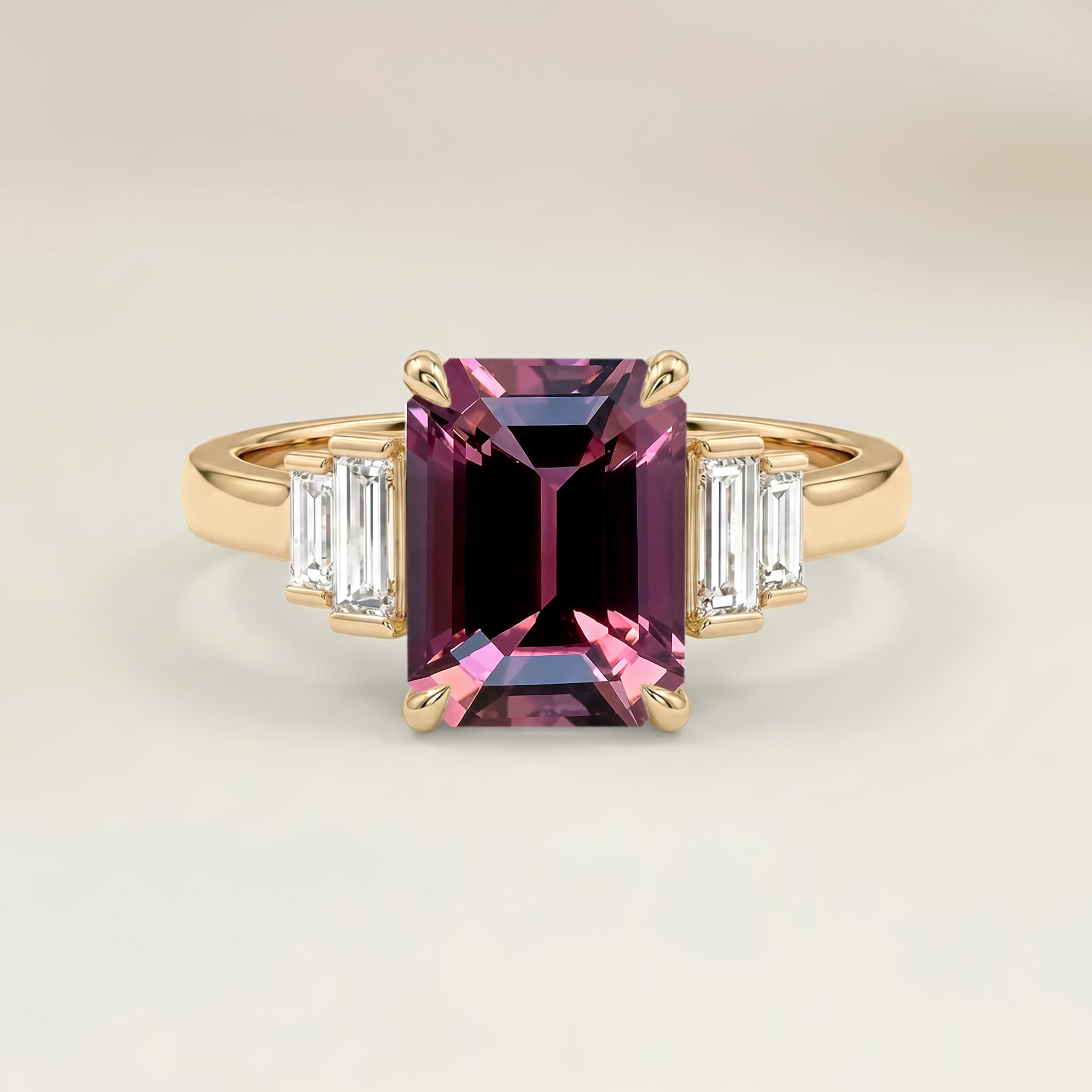 Bague Art Deco Tourmaline Rectangle de 1,06ct