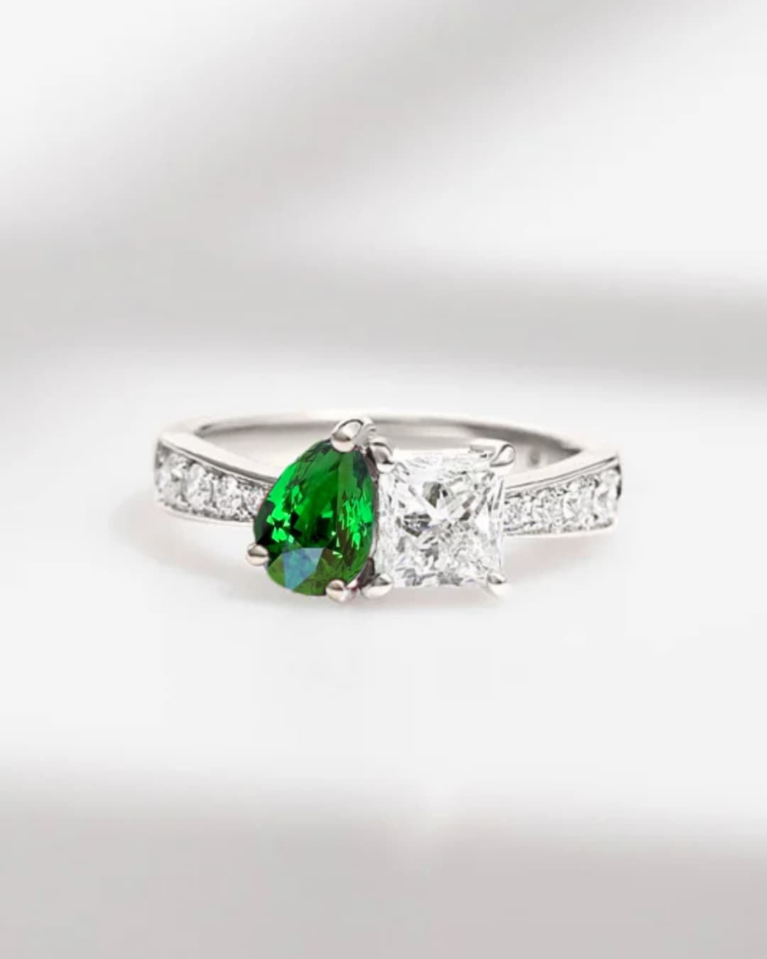 toi et moi grenat + diamant