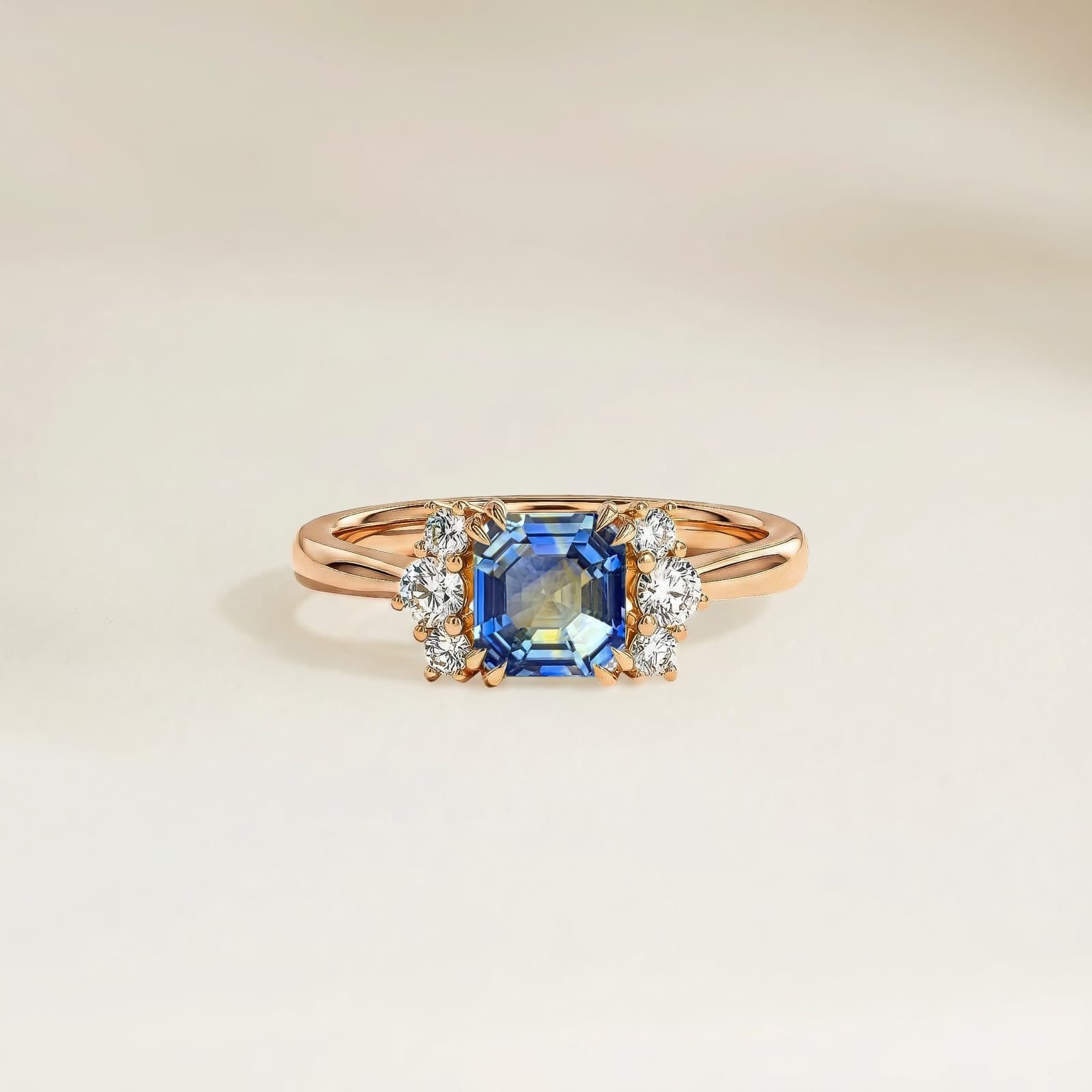 solitaire épaulé de diamants