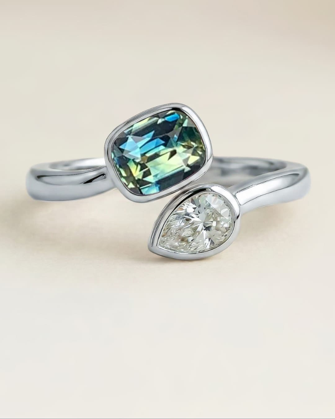 toi et moi saphir + diamant