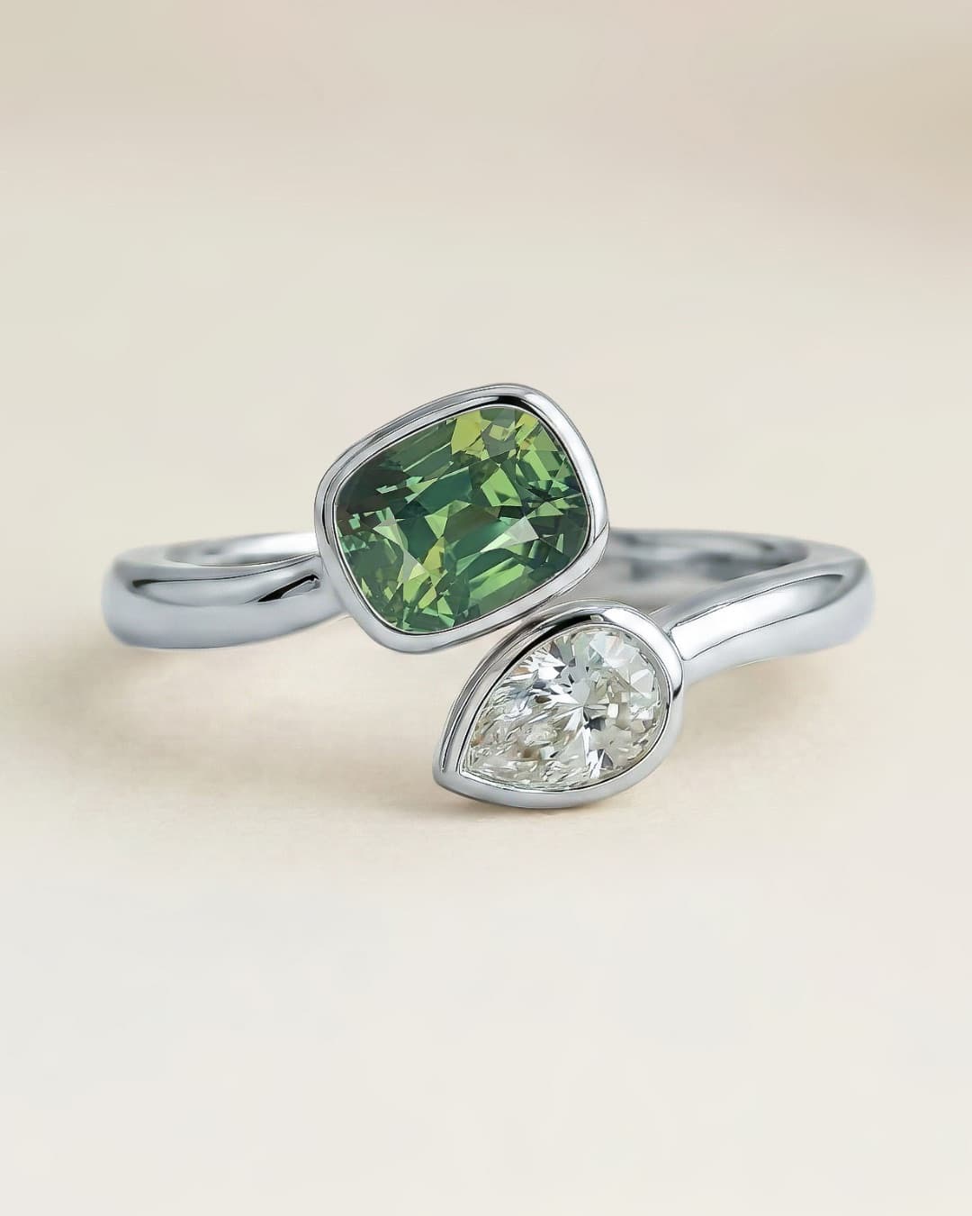 toi et moi saphir + diamant