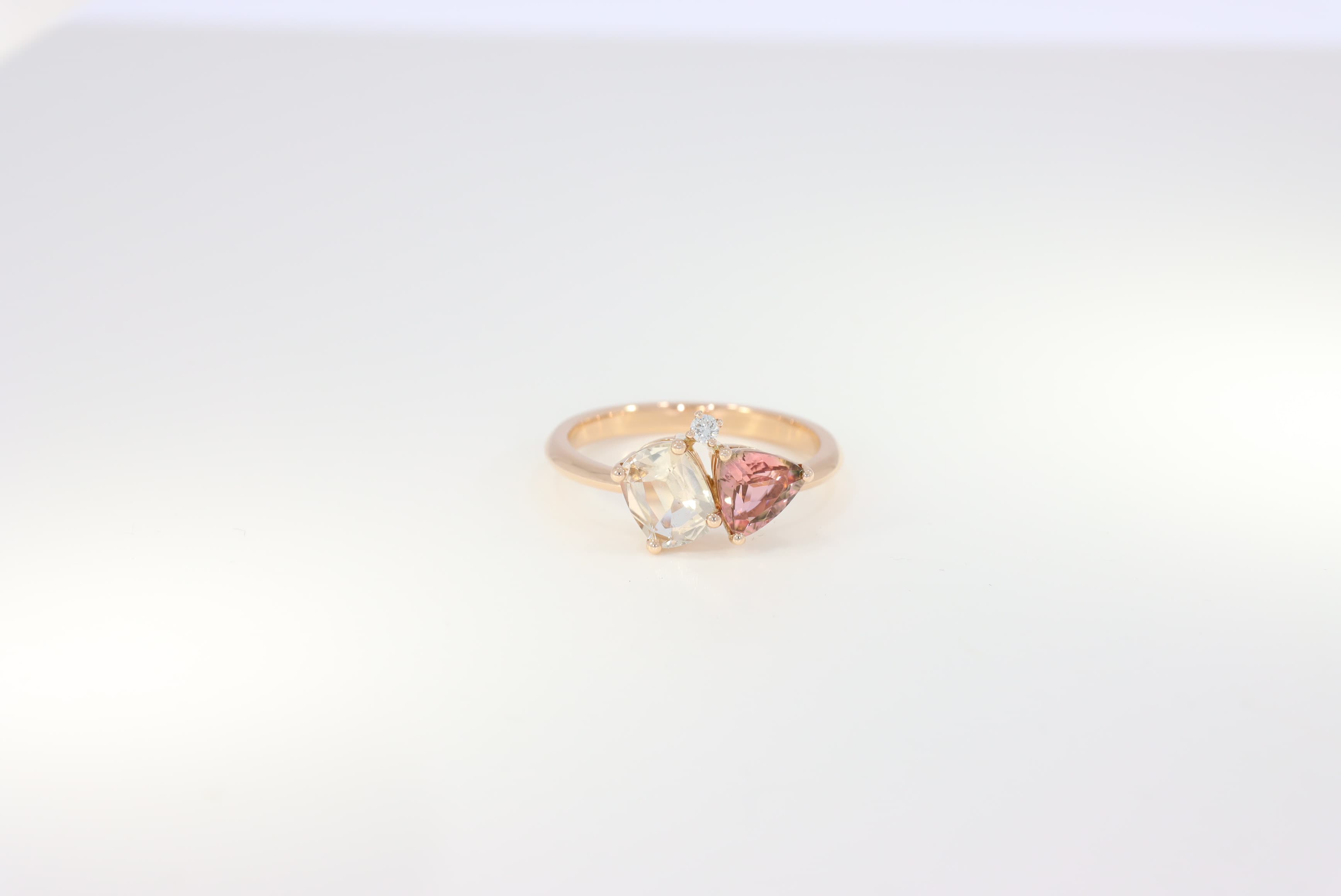 toi et moi tourmaline + diamant