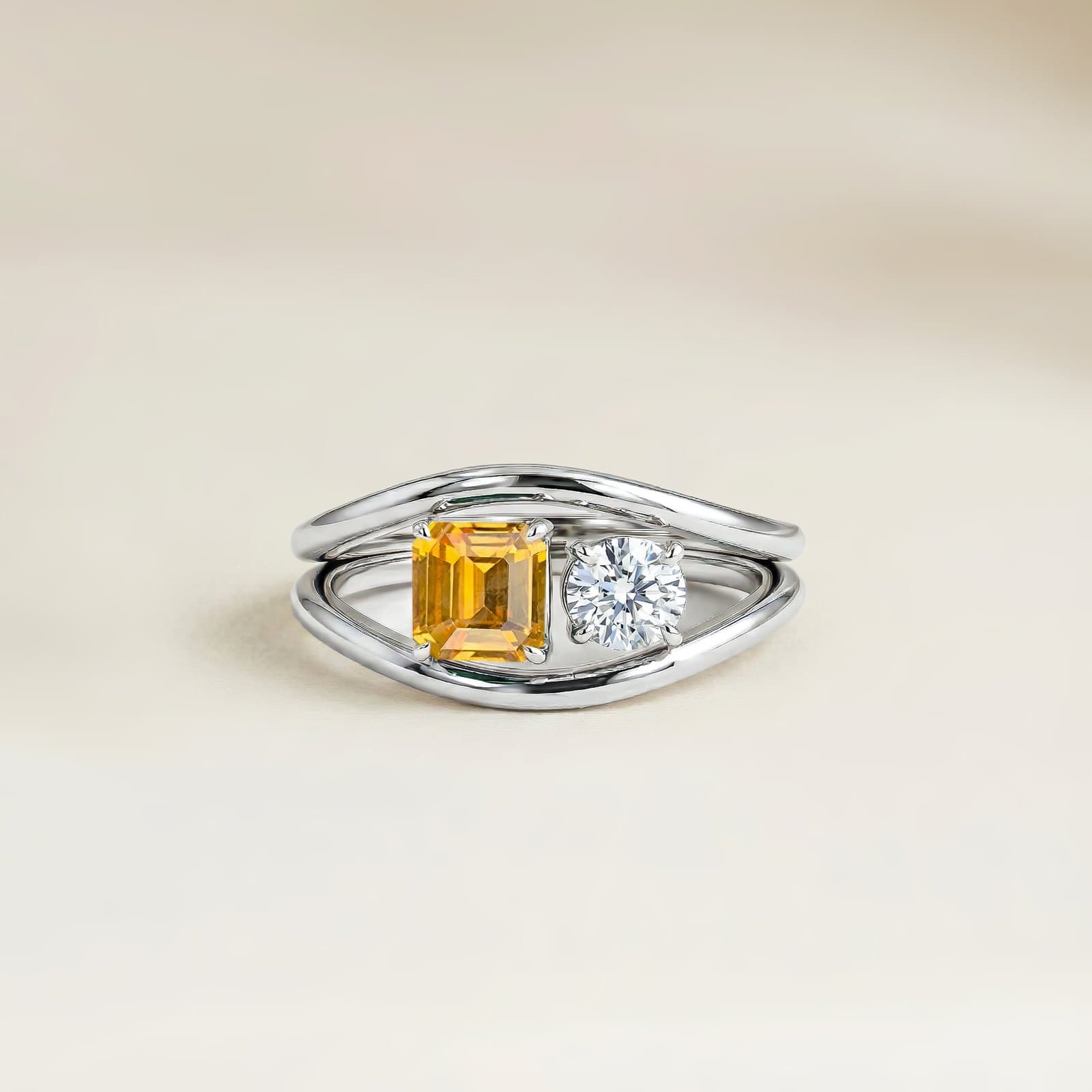 toi et moi saphir + diamant