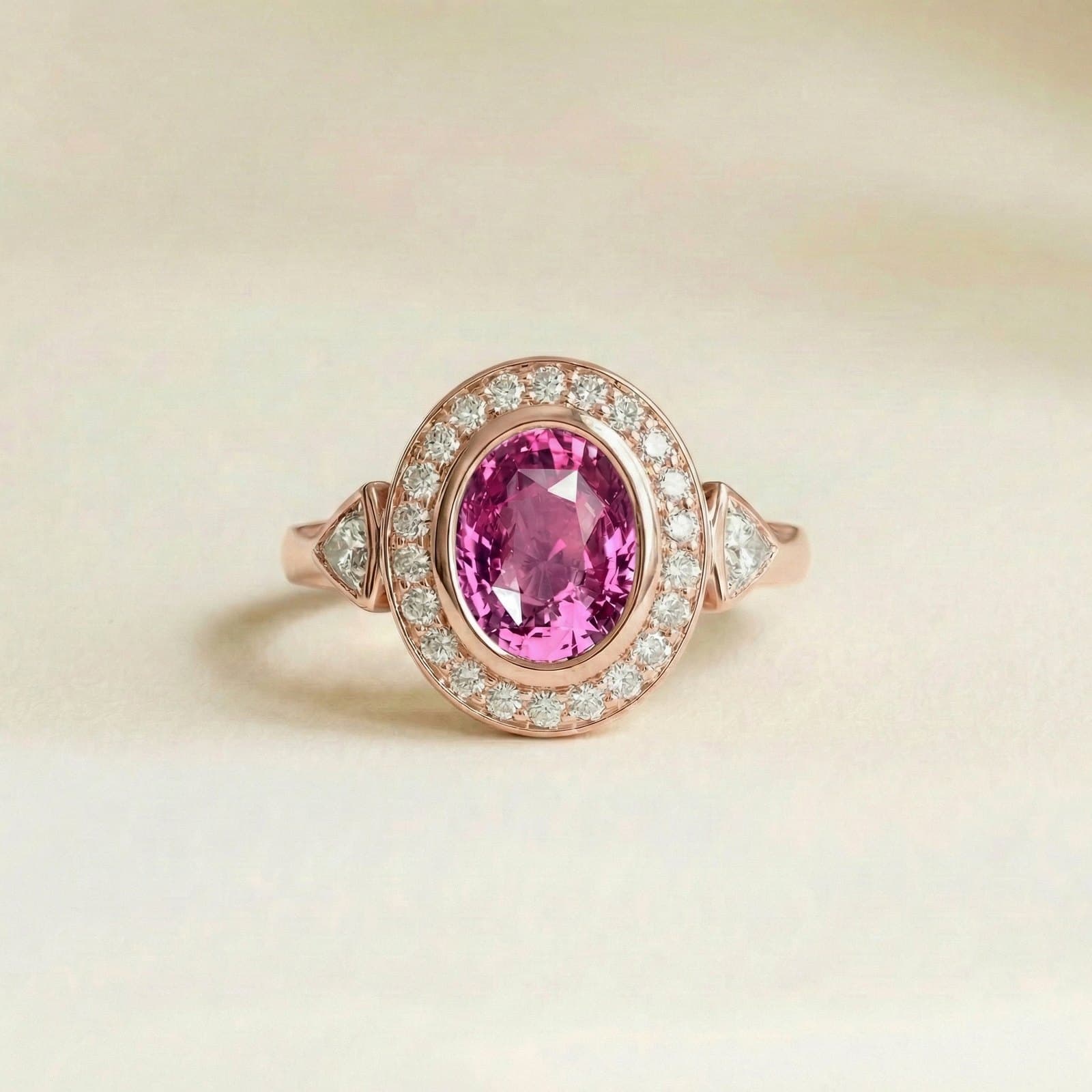 réalisation — saphir rose, 1,80 ct