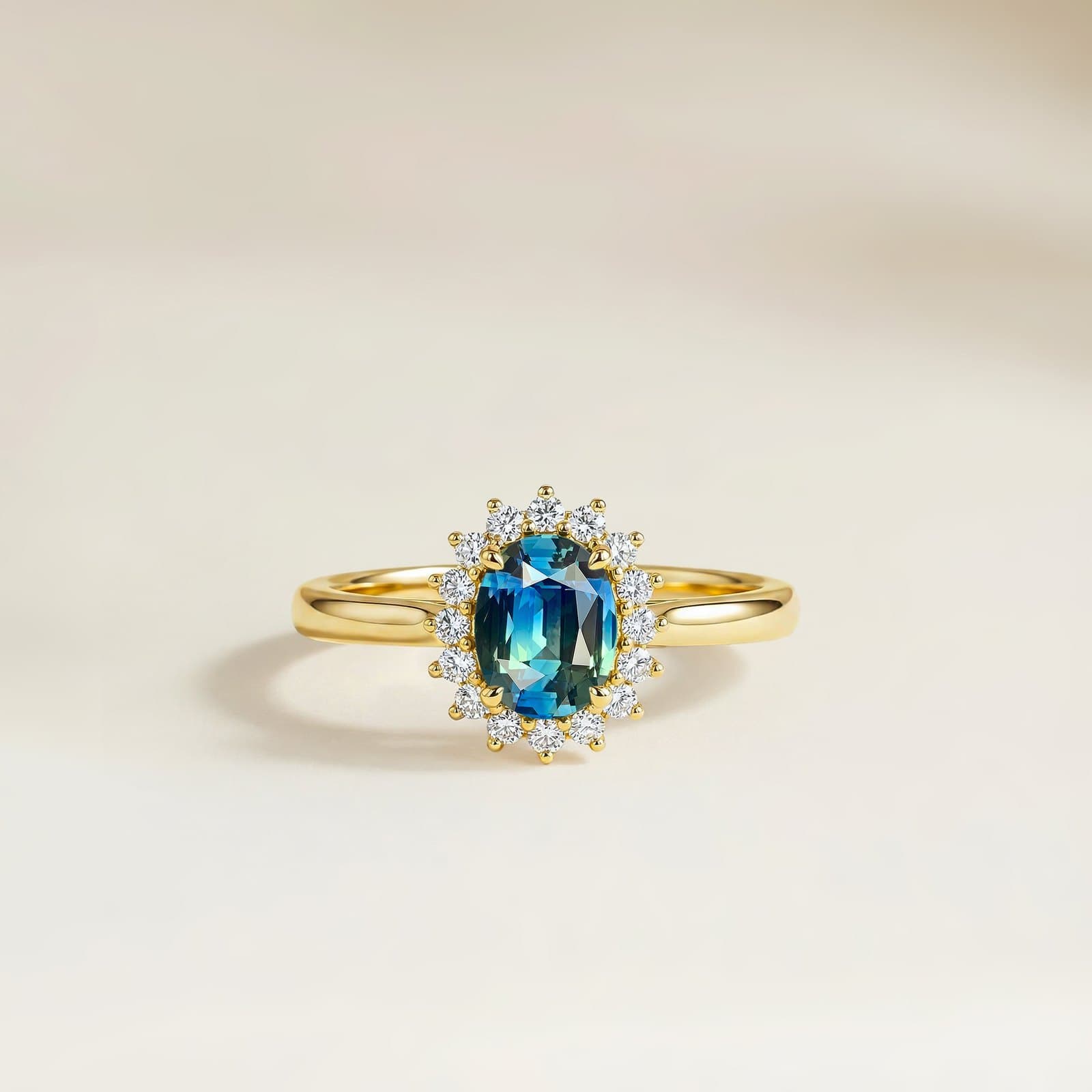 réalisation — saphir teal, 1,65 ct