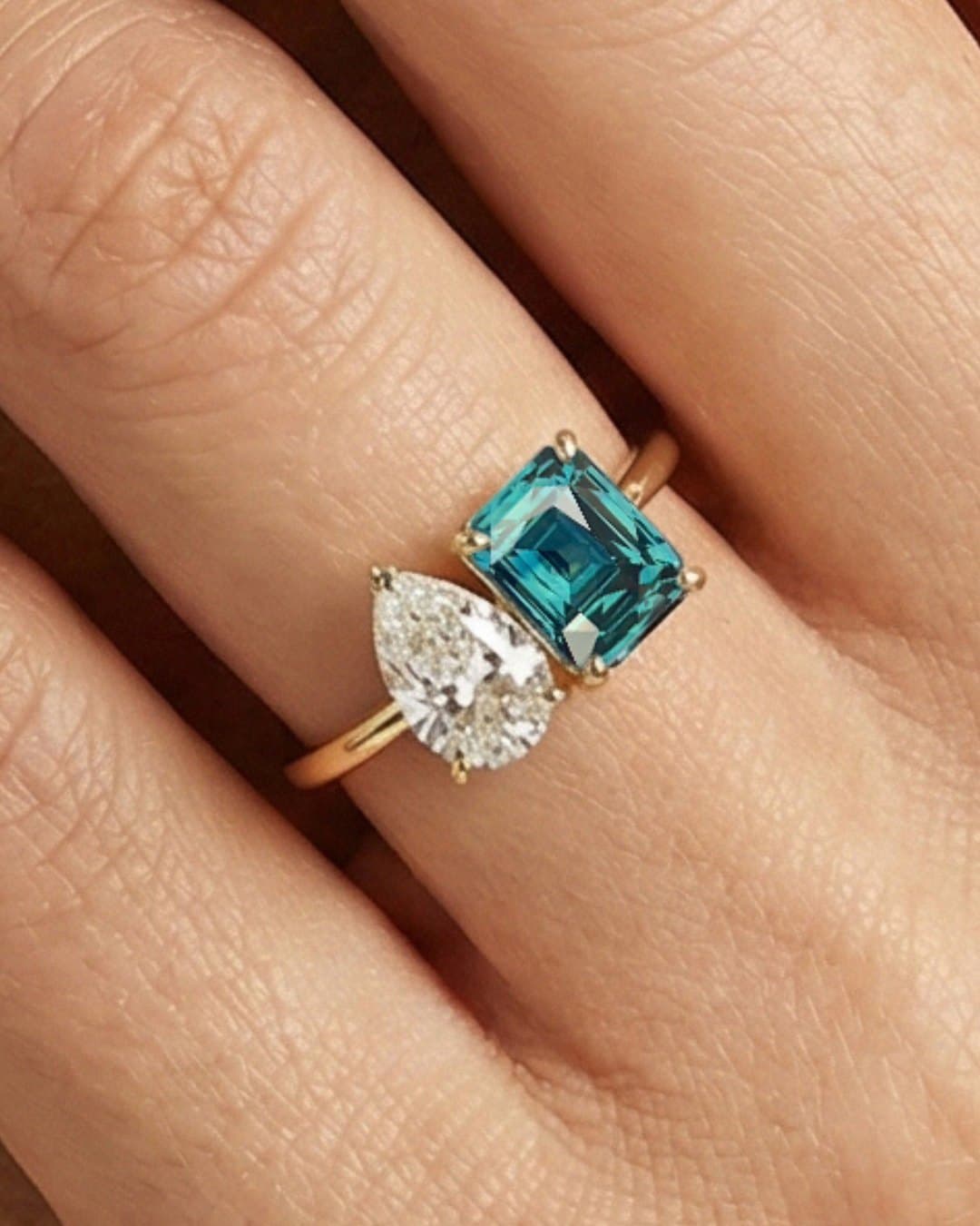toi et moi saphir + diamant
