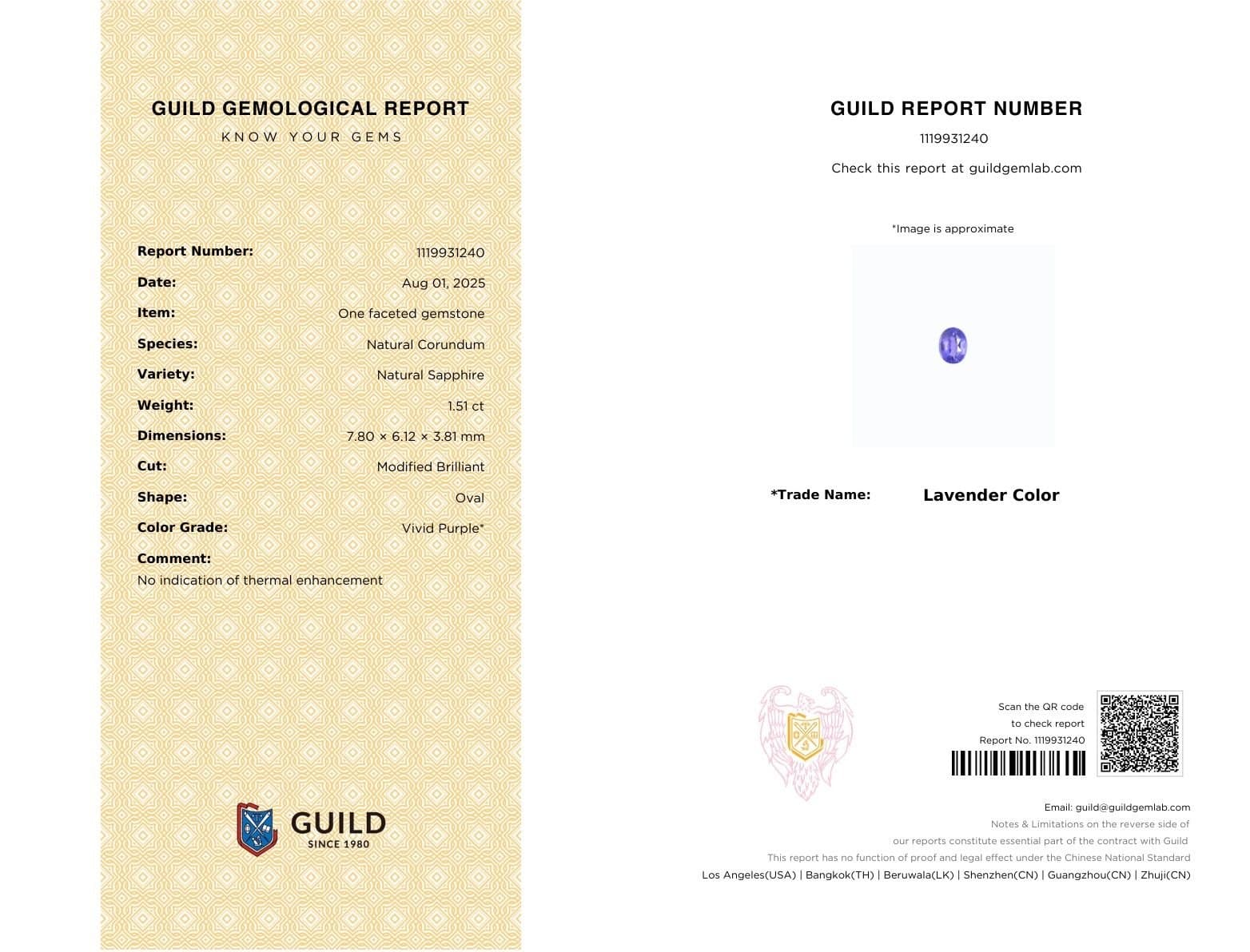 certificat anonymisé — mention naturelle et commentaires optiques annotés