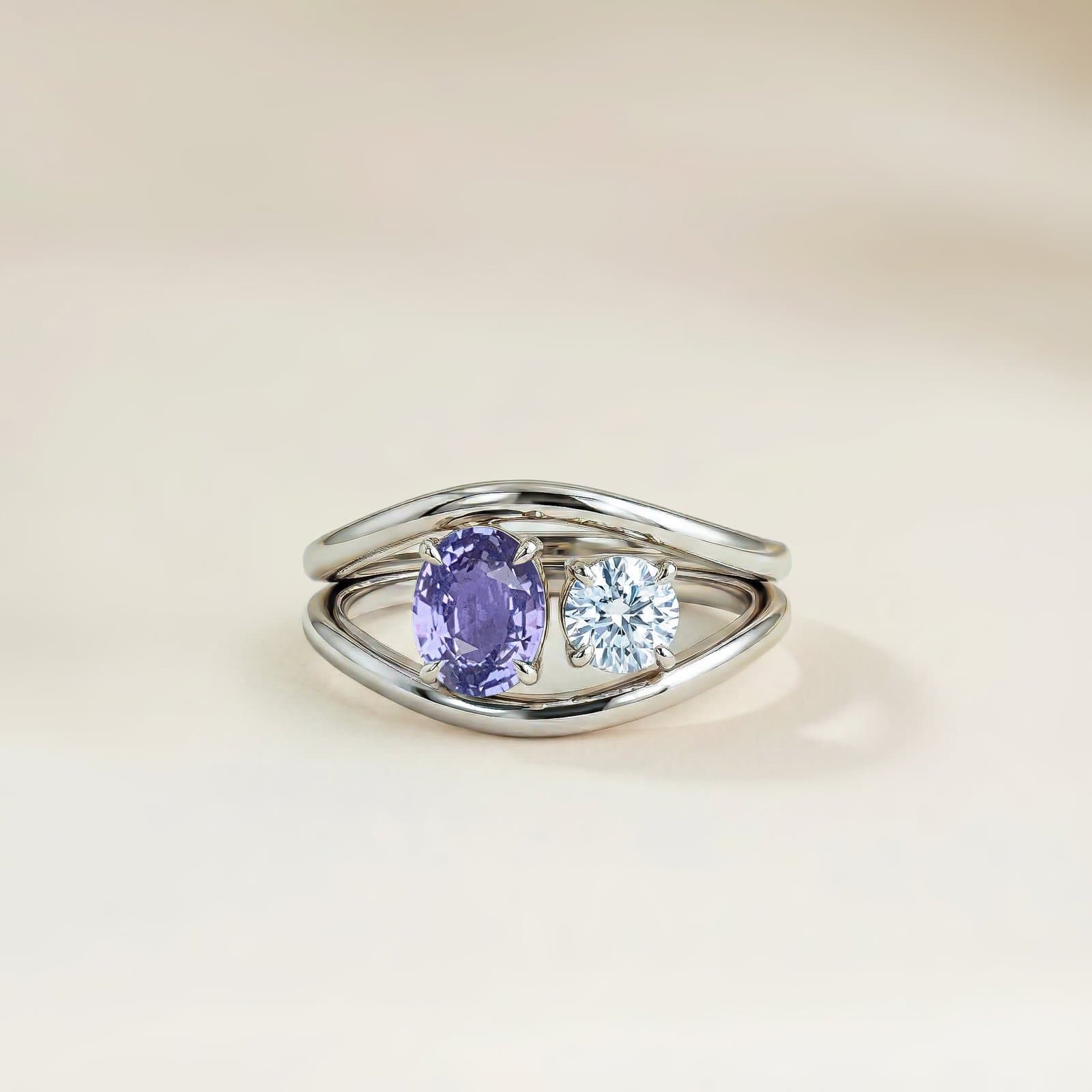 toi et moi saphir + diamant