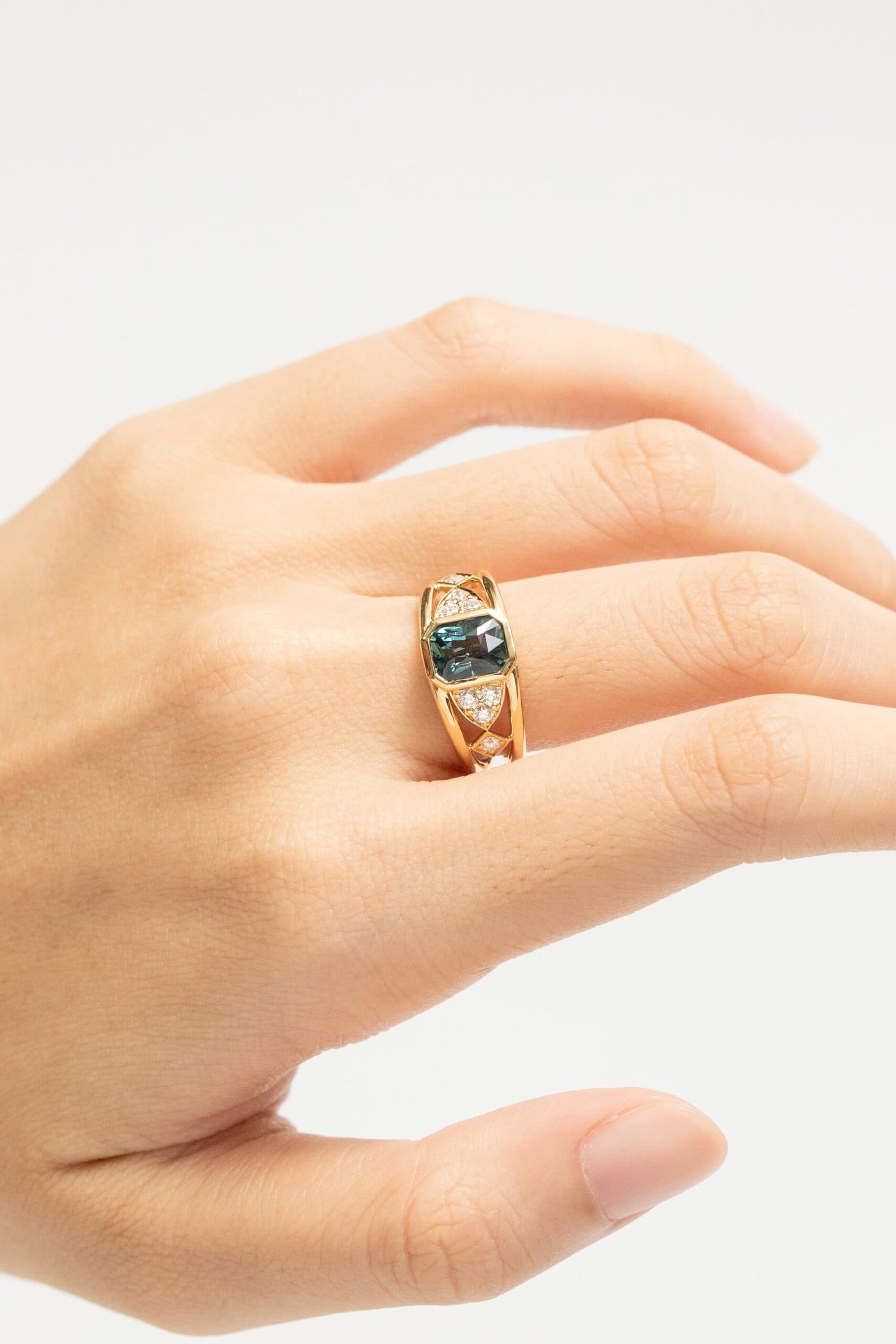 bague anniversaire saphir teal