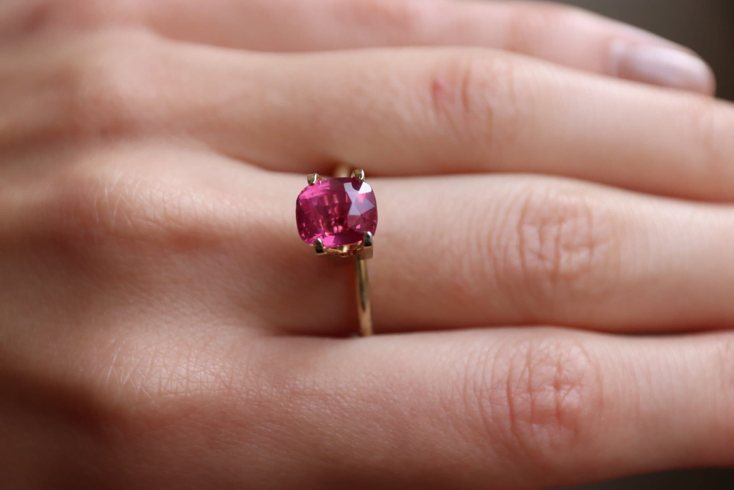 Saphir Rose Coussin de 3,02ct