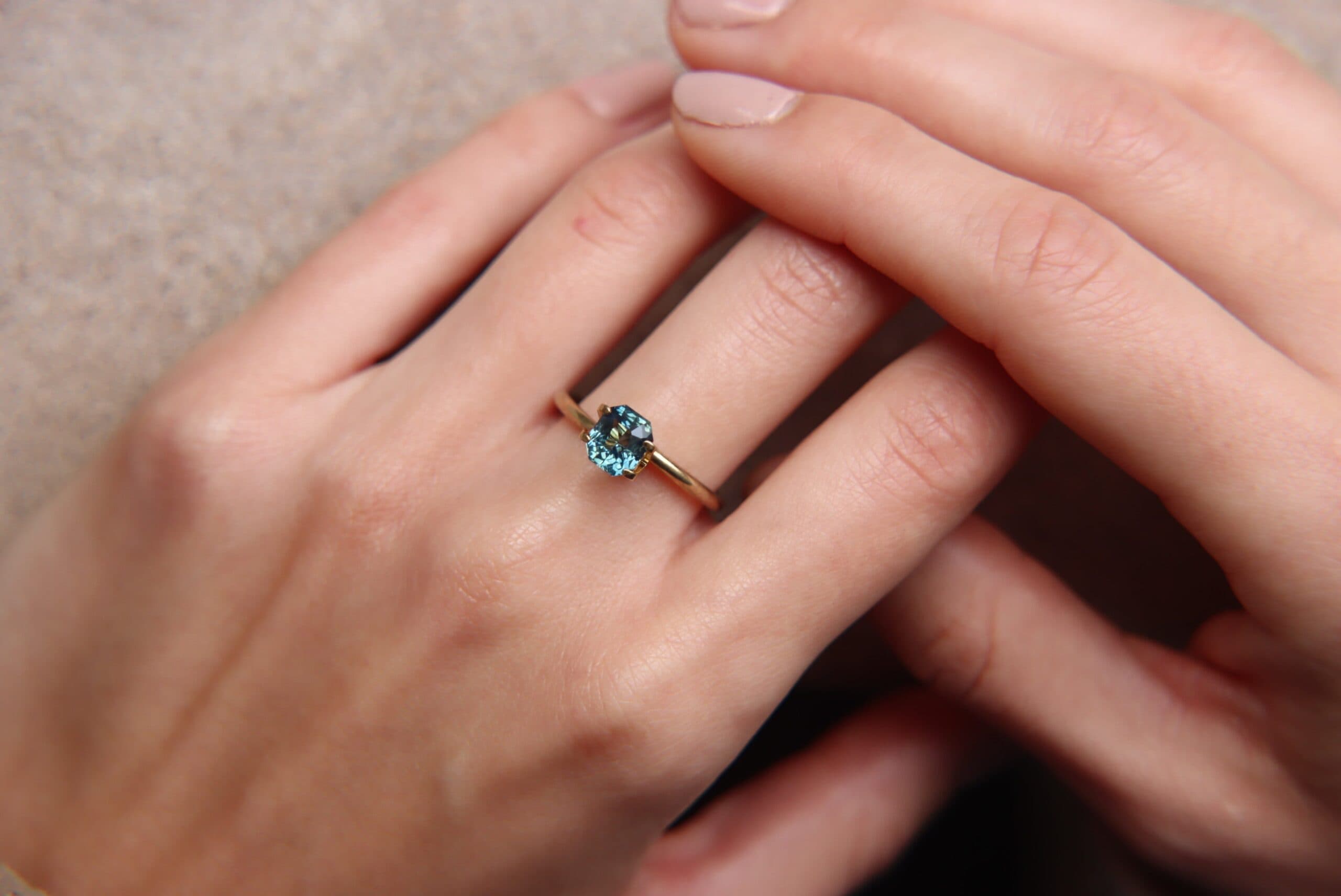 Saphir Teal Rectangle de 1,60ct