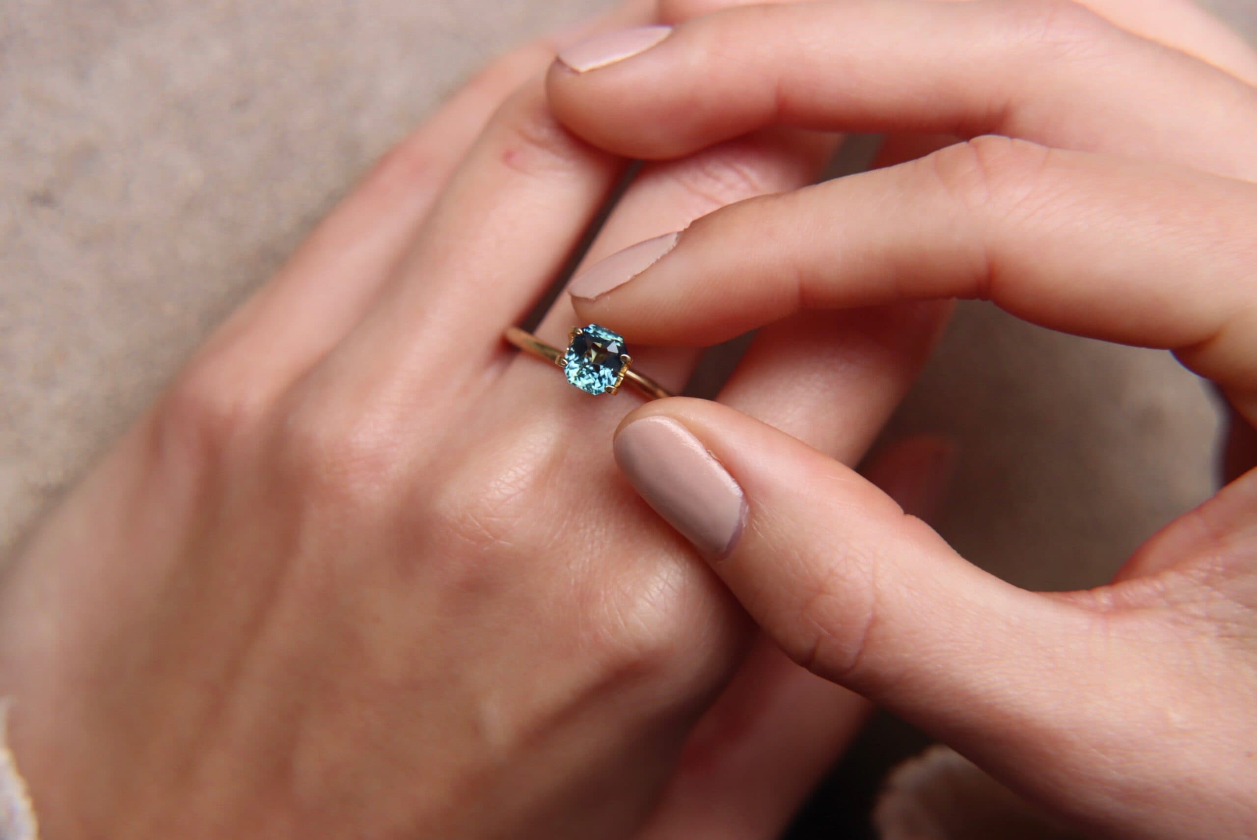 Saphir Teal Rectangle de 1,60ct