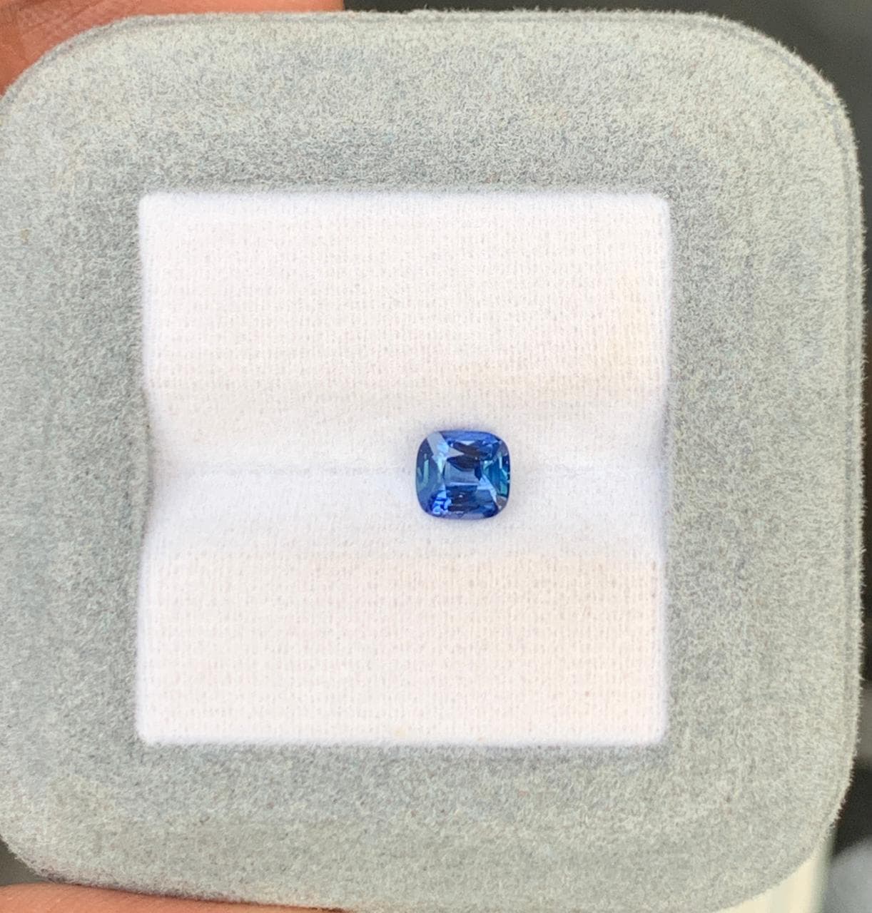 Saphir Bleu Coussin de 1,03ct — Madagascar, Chauffé