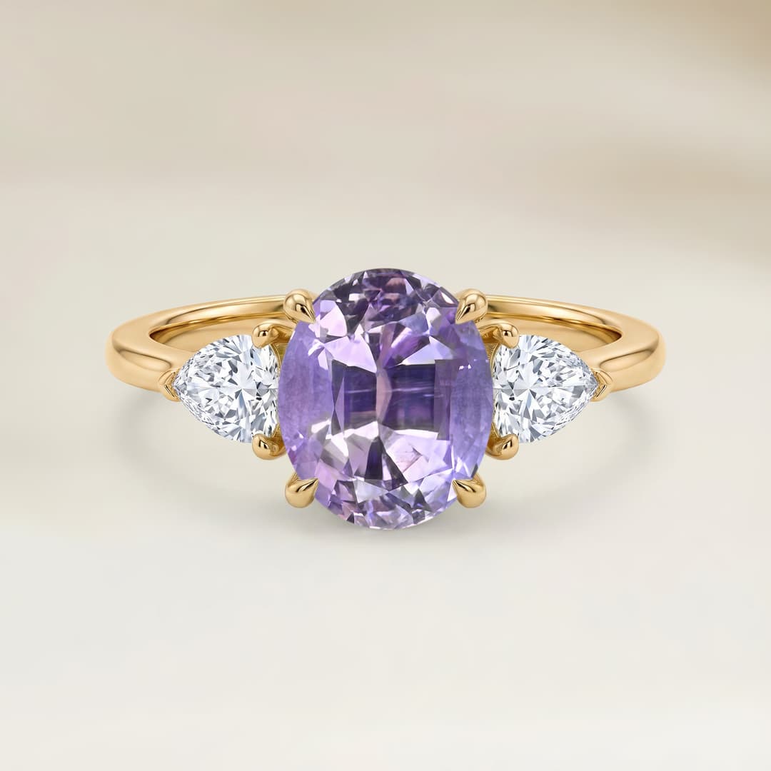 Shoulder-Set Ring Pink Tourmaline Oval 1.24ct
