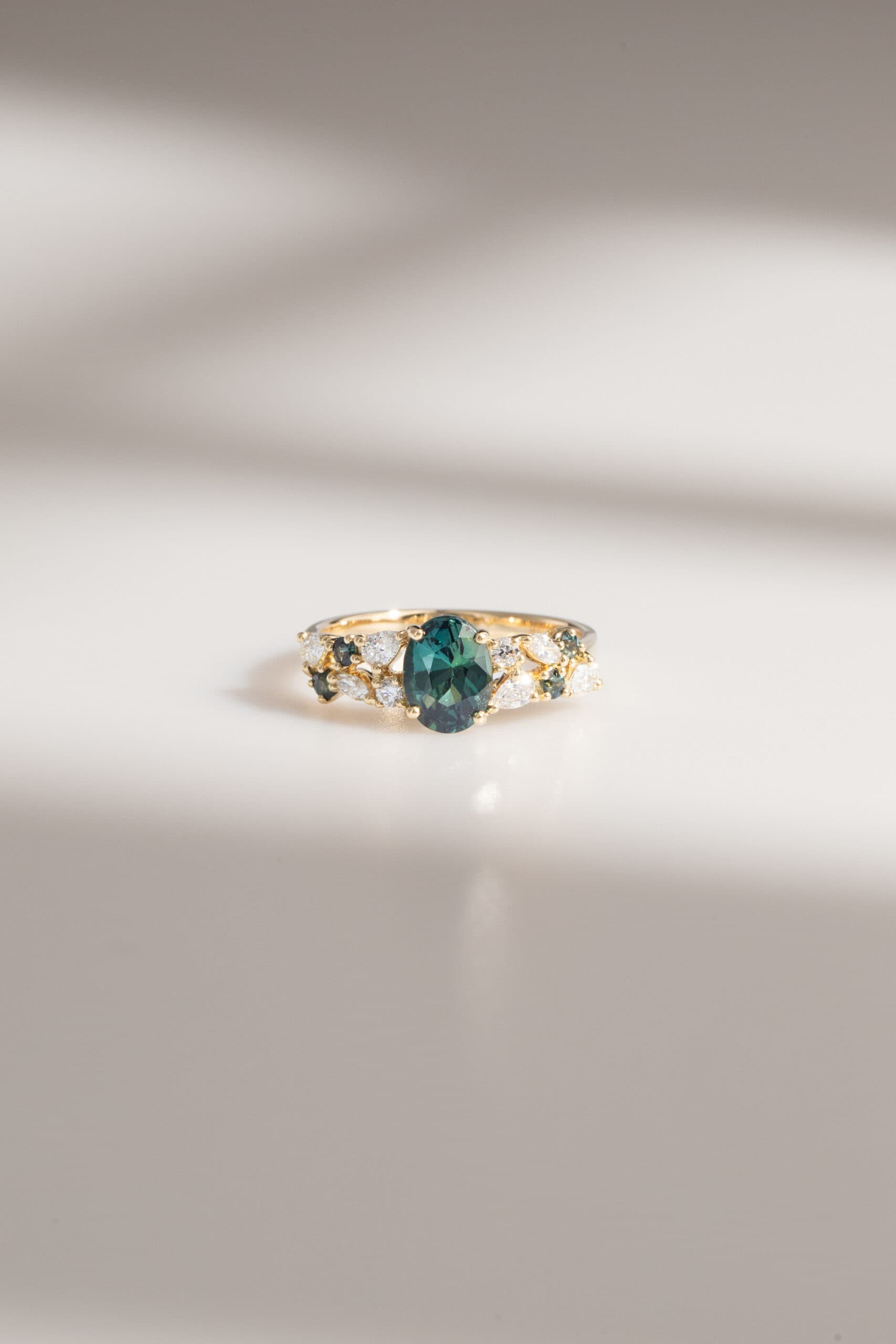 bague fiancailles saphir vert