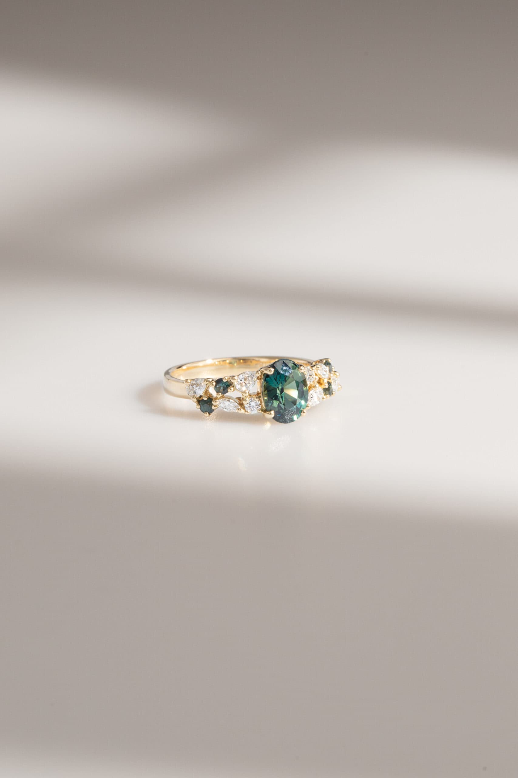 bague fiancailles saphir vert
