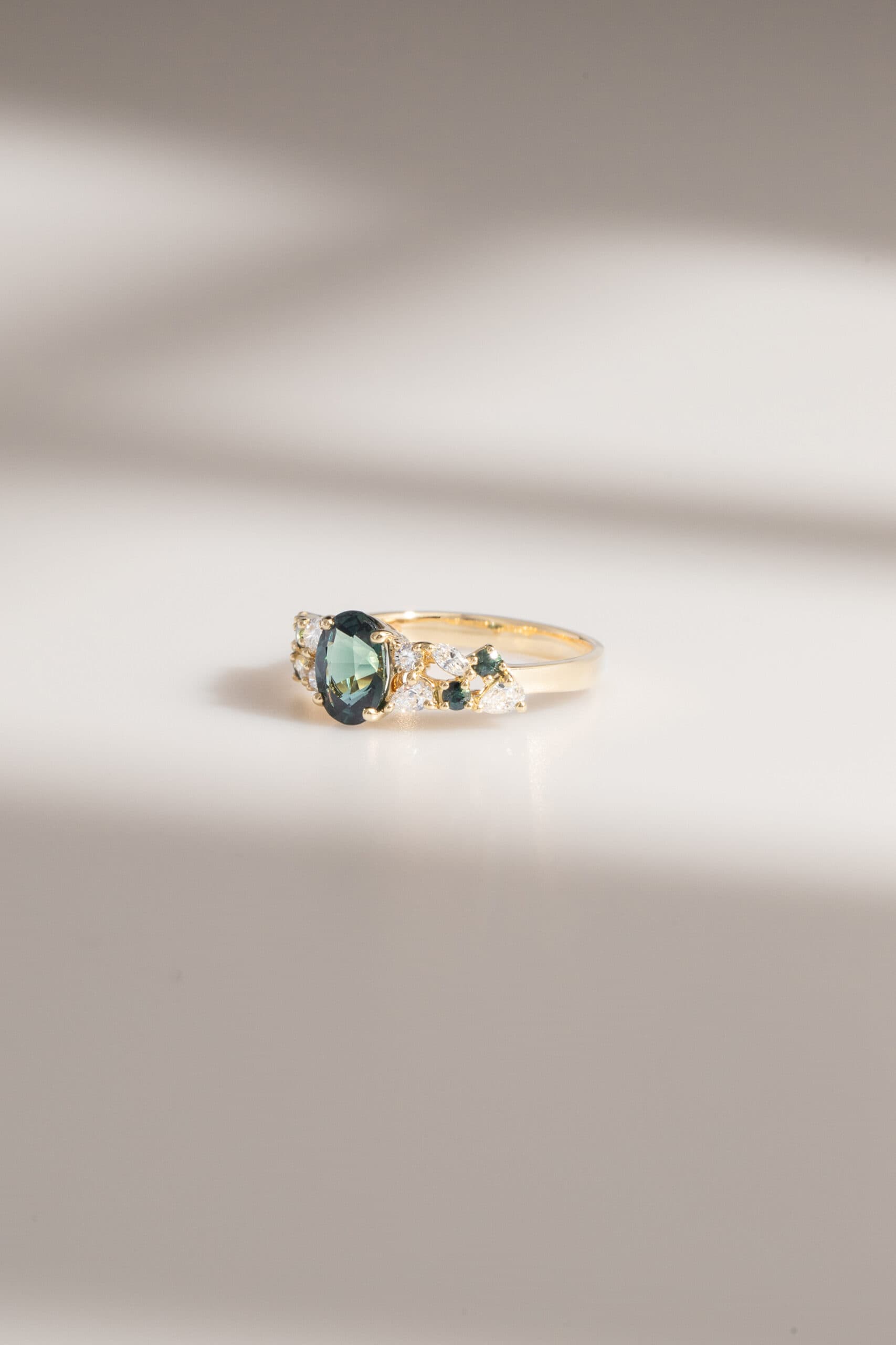 bague fiancailles saphir vert