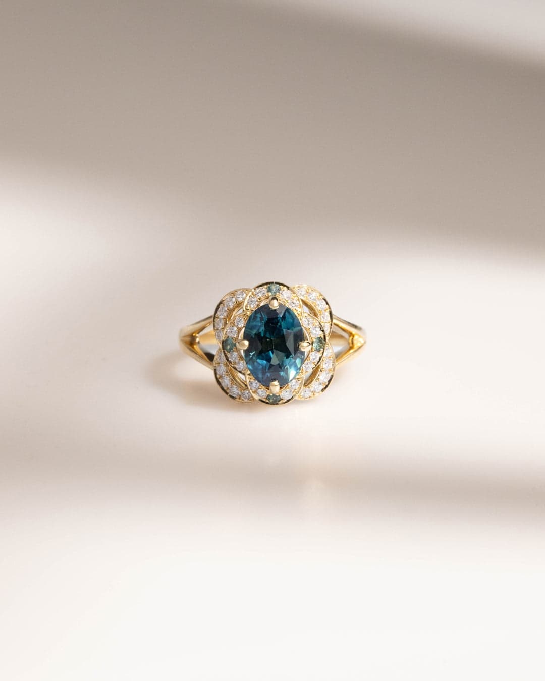 bague fiancailles saphir teal vintage
