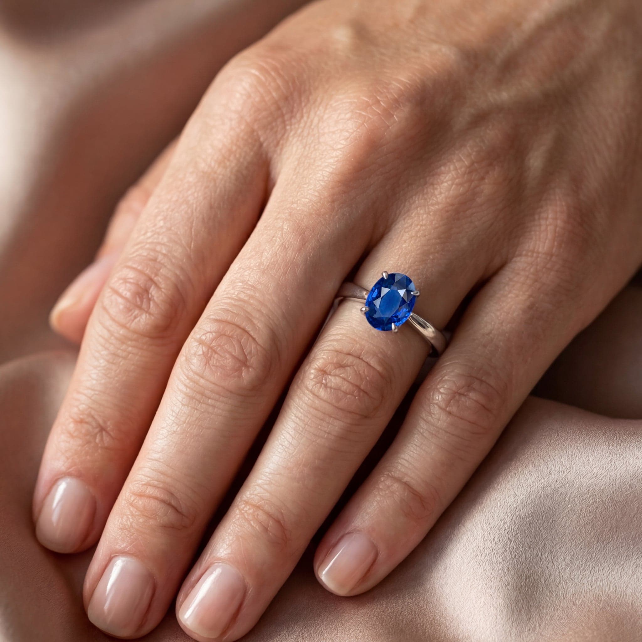 Bague d'anniversaire avec Saphir Bleu