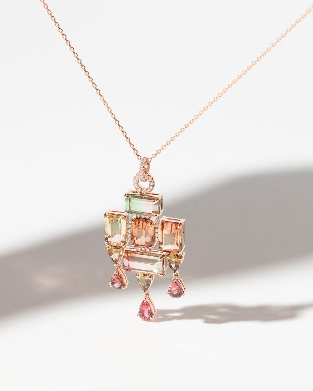 collier tourmalines bicolores