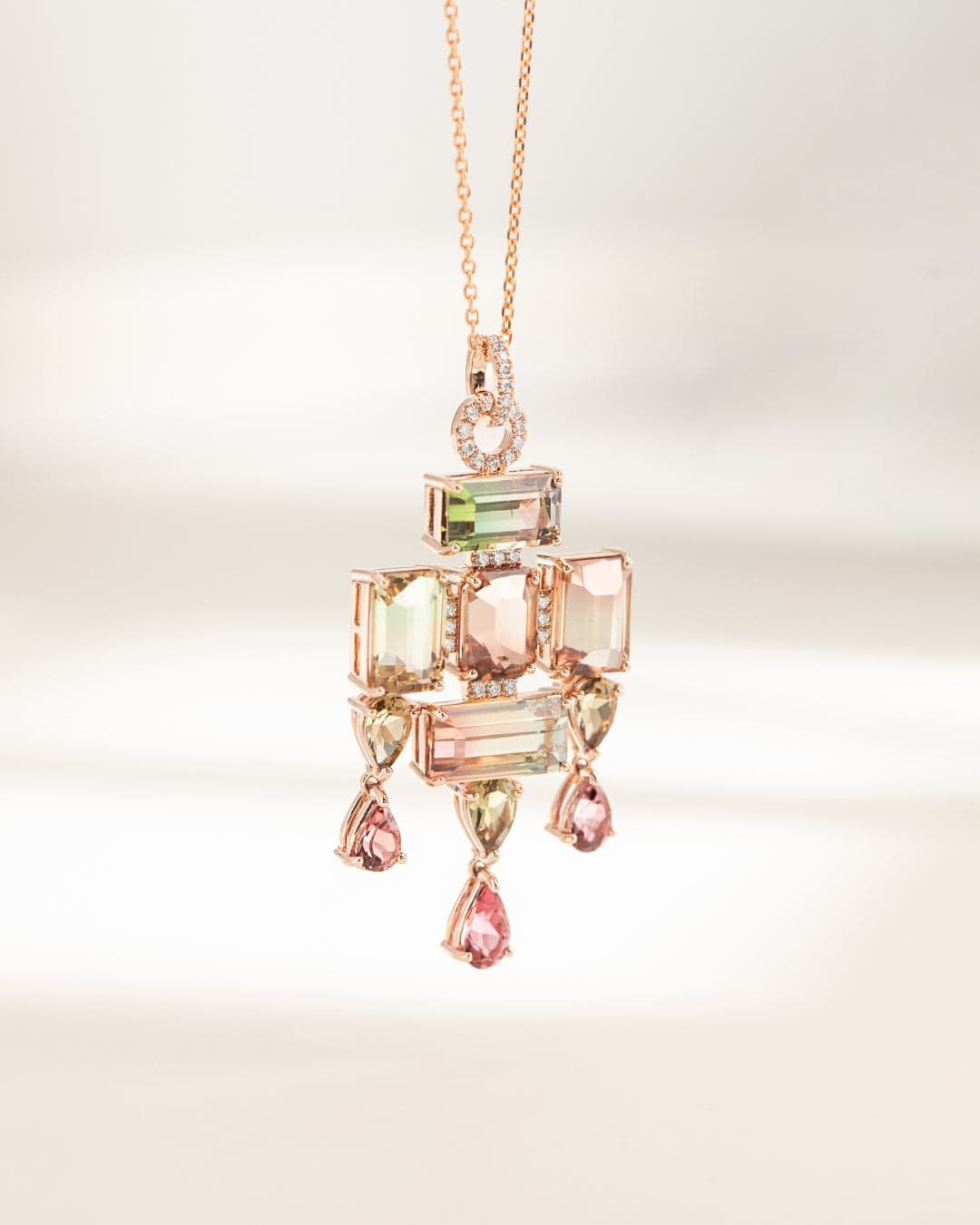 collier tourmalines bicolores