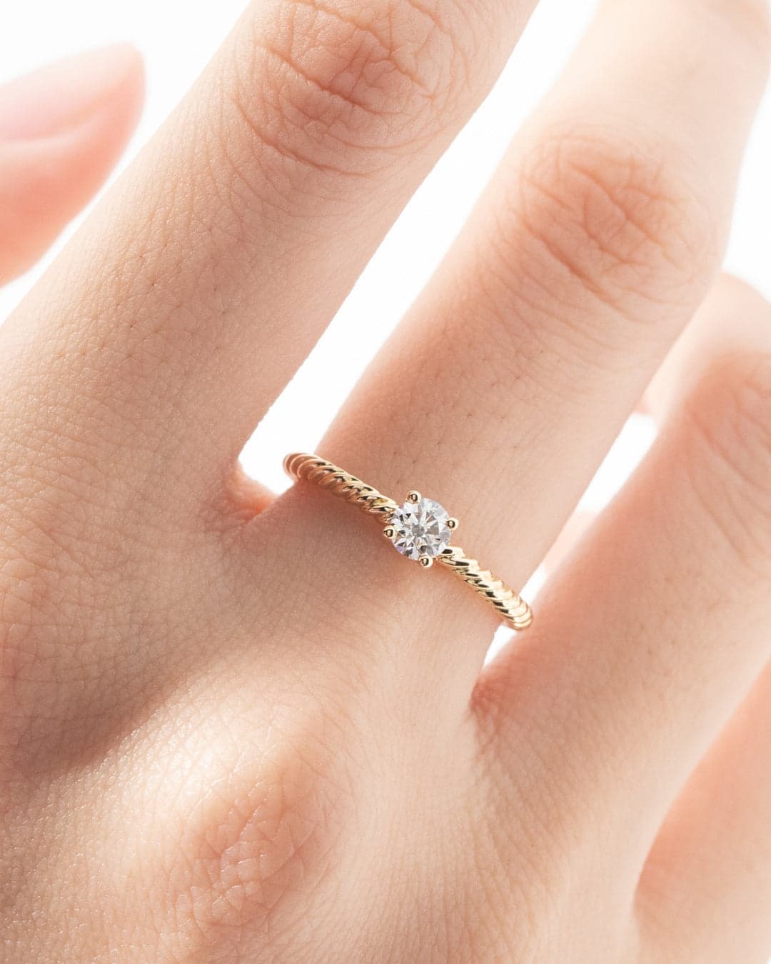 solitaire diamant torsade