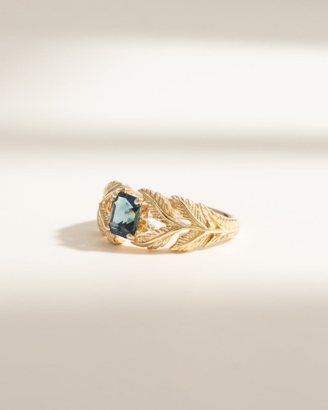 bague style floral saphir teal