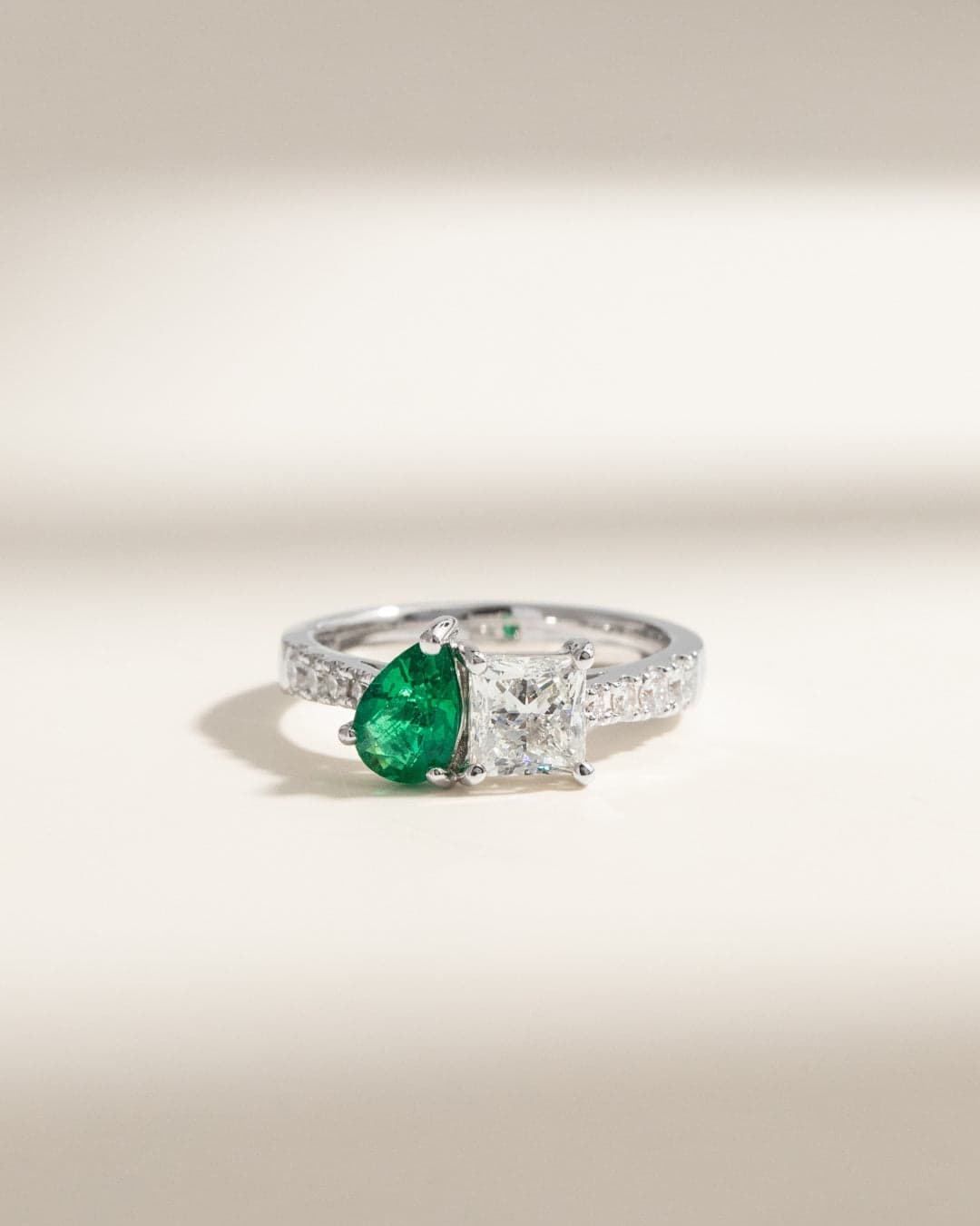 toi et moi émeraude et diamant