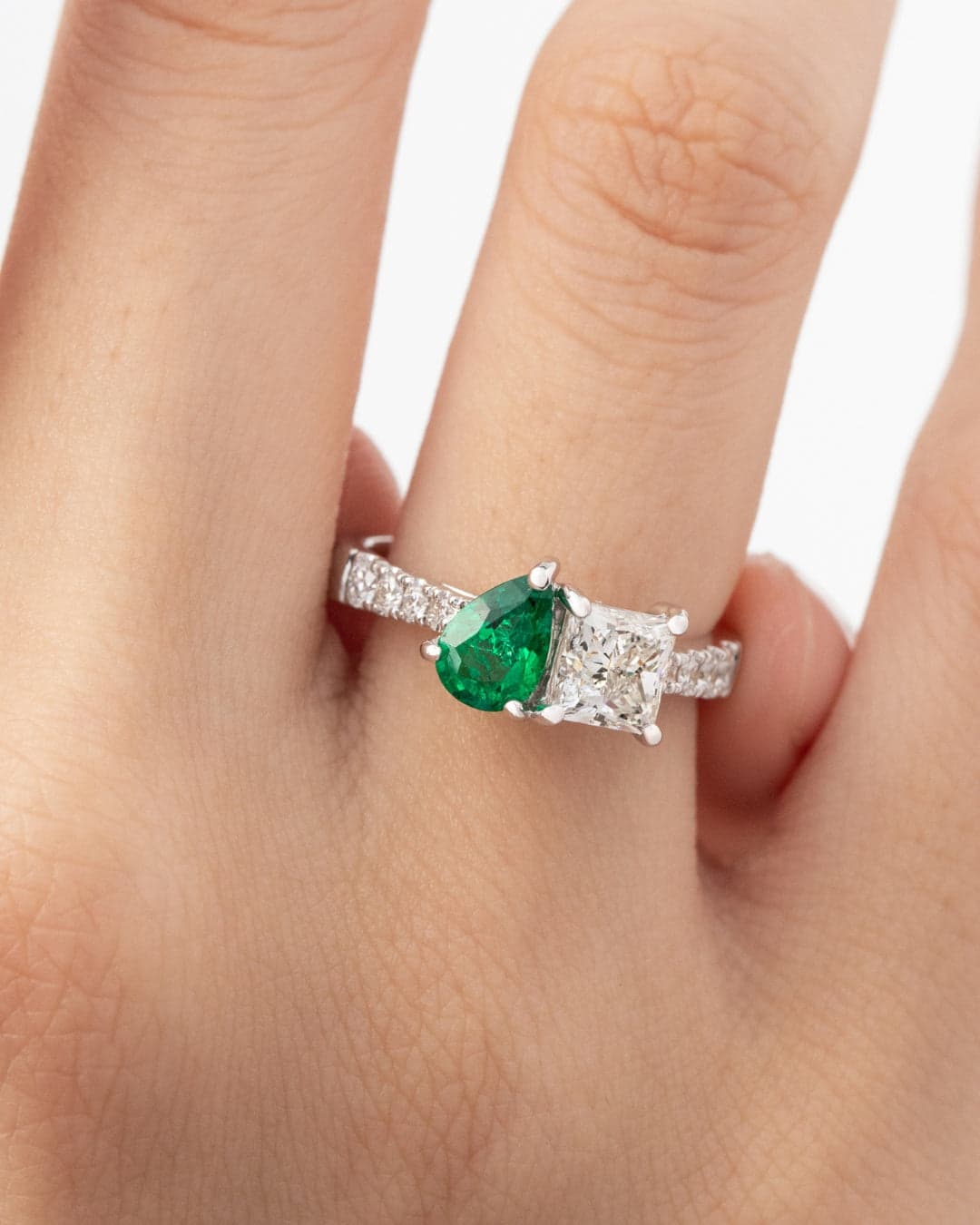 toi et moi émeraude et diamant