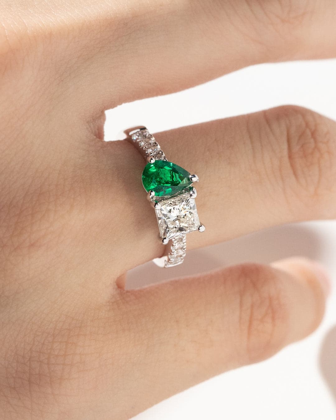 toi et moi émeraude et diamant