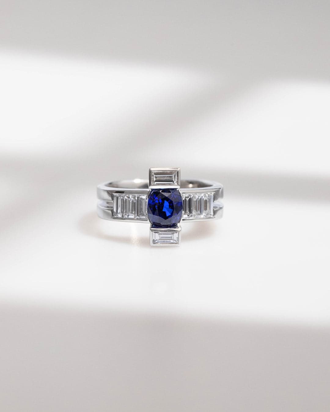 bague art deco saphir bleu madagascar